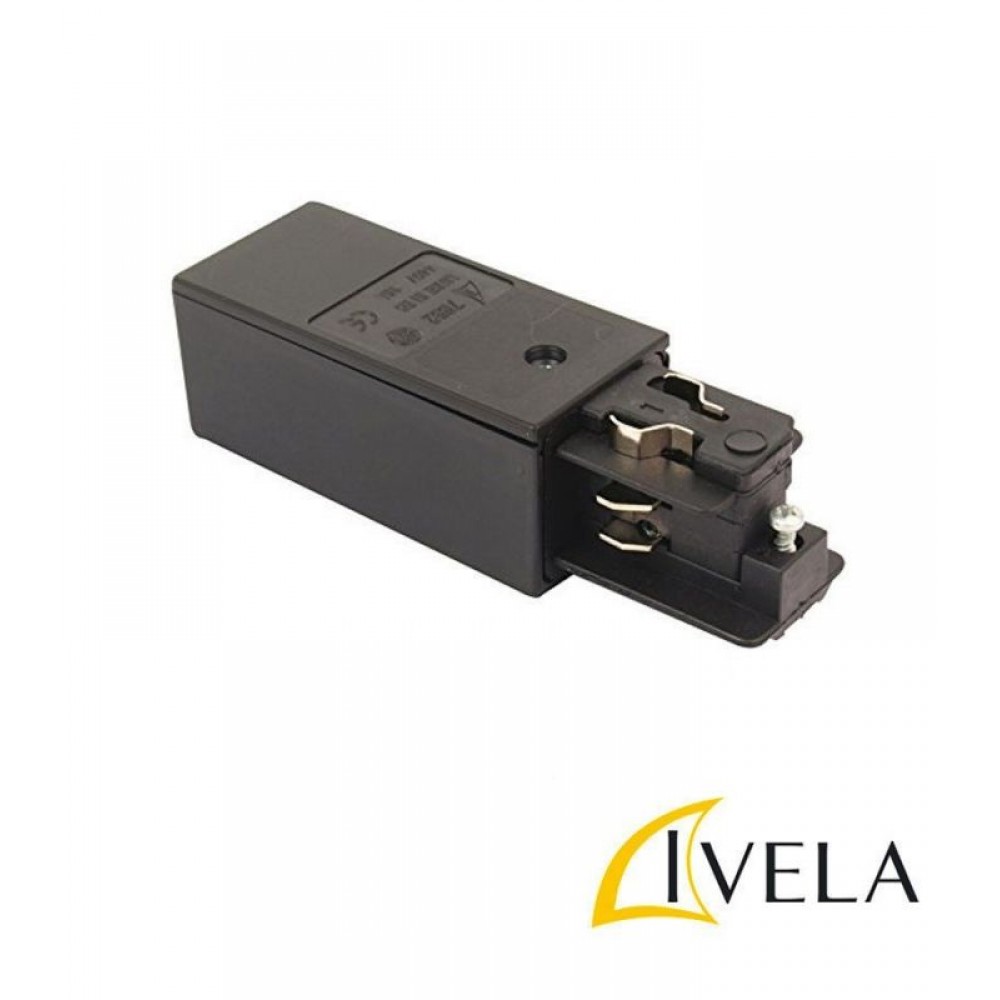 Δεξί Τροφοδοτικό Τετράγωνο 80mm Για Ράγες Φωτισμού IVELA