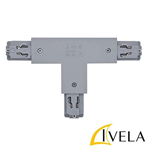 Δεξιός Σύνδεσμος T 120mm Τετράγωνο Για Ράγες Φωτισμού IVELA