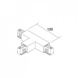 Αριστερός Σύνδεσμος T 120mm Τετράγωνο Για Ράγες Φωτισμού IVELA