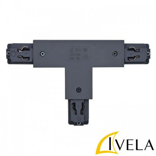Δεξιός Σύνδεσμος T 120mm Τετράγωνο Για Ράγες Φωτισμού IVELA