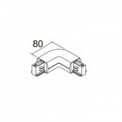 Ηλεκτρικός Εξωτερικός Σύνδεσμος L 80mm Στρογγυλό Για Ράγες Φωτισμού IVELA