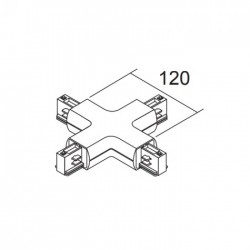Σύνδεσμος Σταυρός 120mm Στρογγυλό Για Ράγες Φωτισμού IVELA