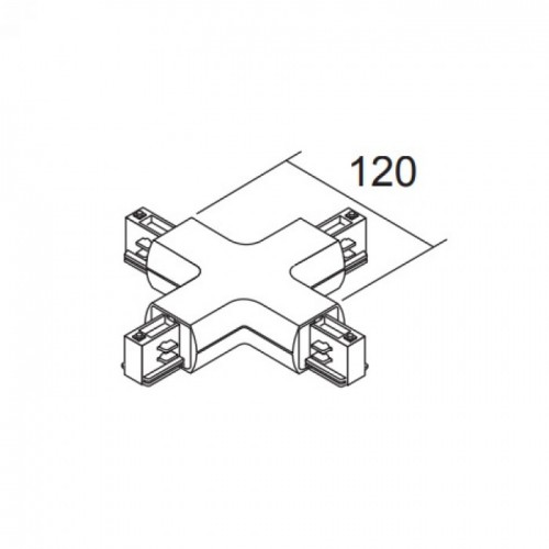 Σύνδεσμος Σταυρός 120mm Στρογγυλό Για Ράγες Φωτισμού IVELA