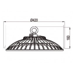 Καμπάνα LED SMD & Driver AC 100-240V 250W 420Ø IP65 Universe