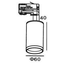 Σποτ Ράγας Για Λάμπα MR16 / GU10 Με Αντάπτορα Τριφασικής Ράγας BIN UNIVERSE