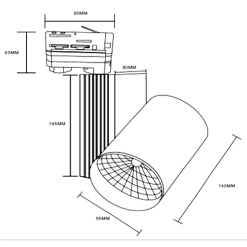 Σποτ Ράγας 30W LED COB Με Τριφασικό Αντάπτορα Λευκό UNIVERSE