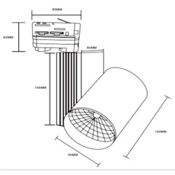 Σποτ Ράγας 30W LED COB Με Τριφασικό Αντάπτορα Μαύρο UNIVERSE