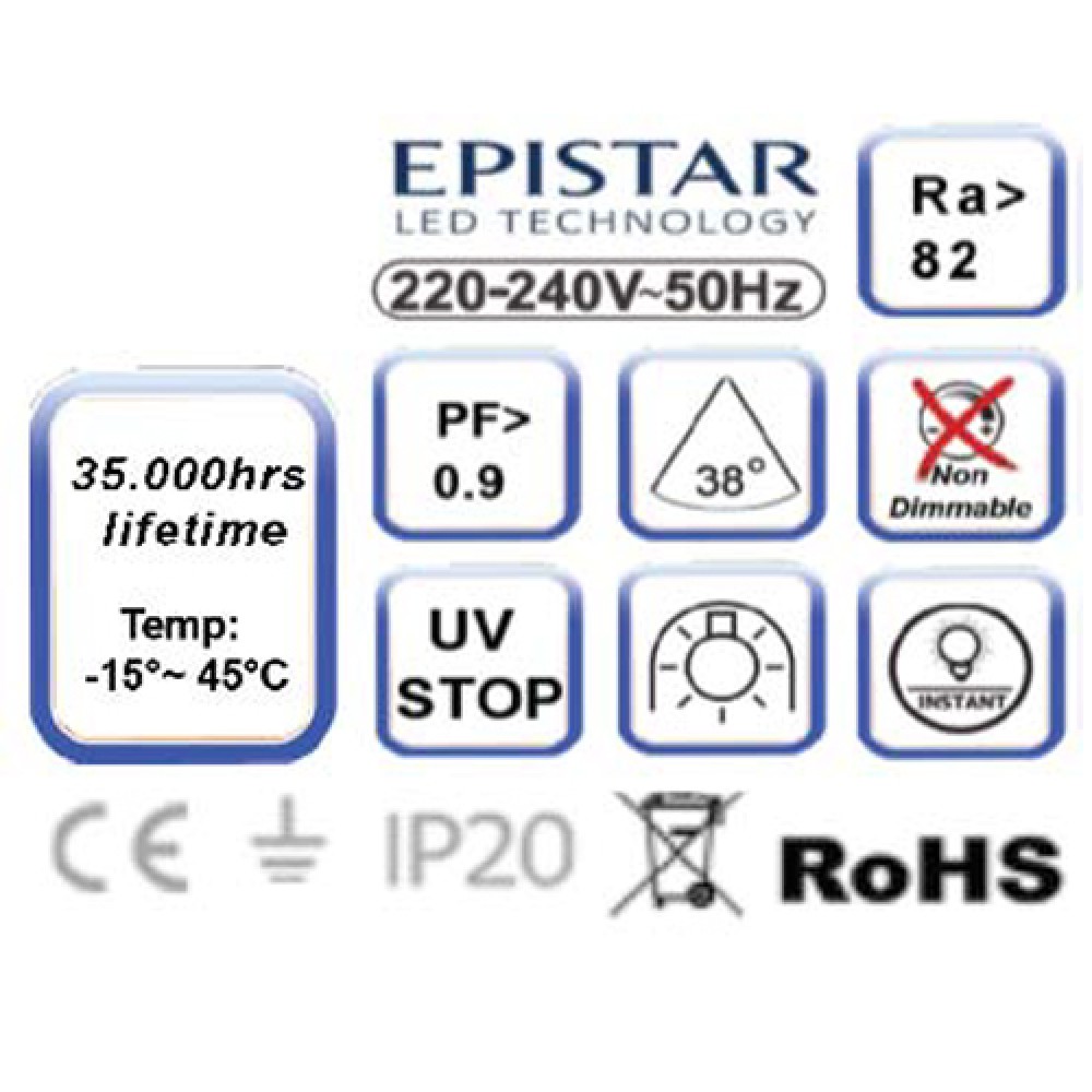 Σποτ Ράγας 30W LED COB Με Τριφασικό Αντάπτορα Λευκό UNIVERSE