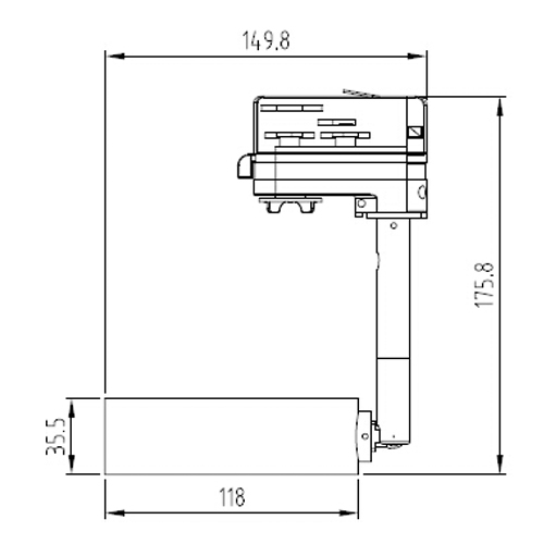 Σποτ Ράγας Για Λάμπα ES111 / GU10 Με Αντάπτορα Τριφασικής Ράγας 100W max MTI UNIVERSE