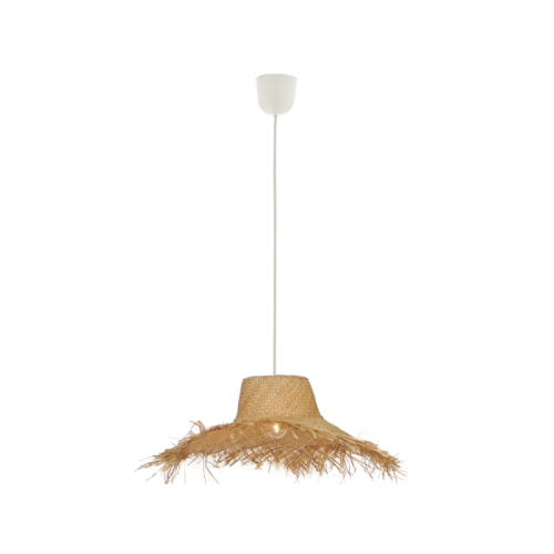 Μονόφωτο Κρεμαστό Φωτιστικό Πλεκτό Καλάθι σε Φυσικό Χρώμα 1xE27 Tetra VIOKEF