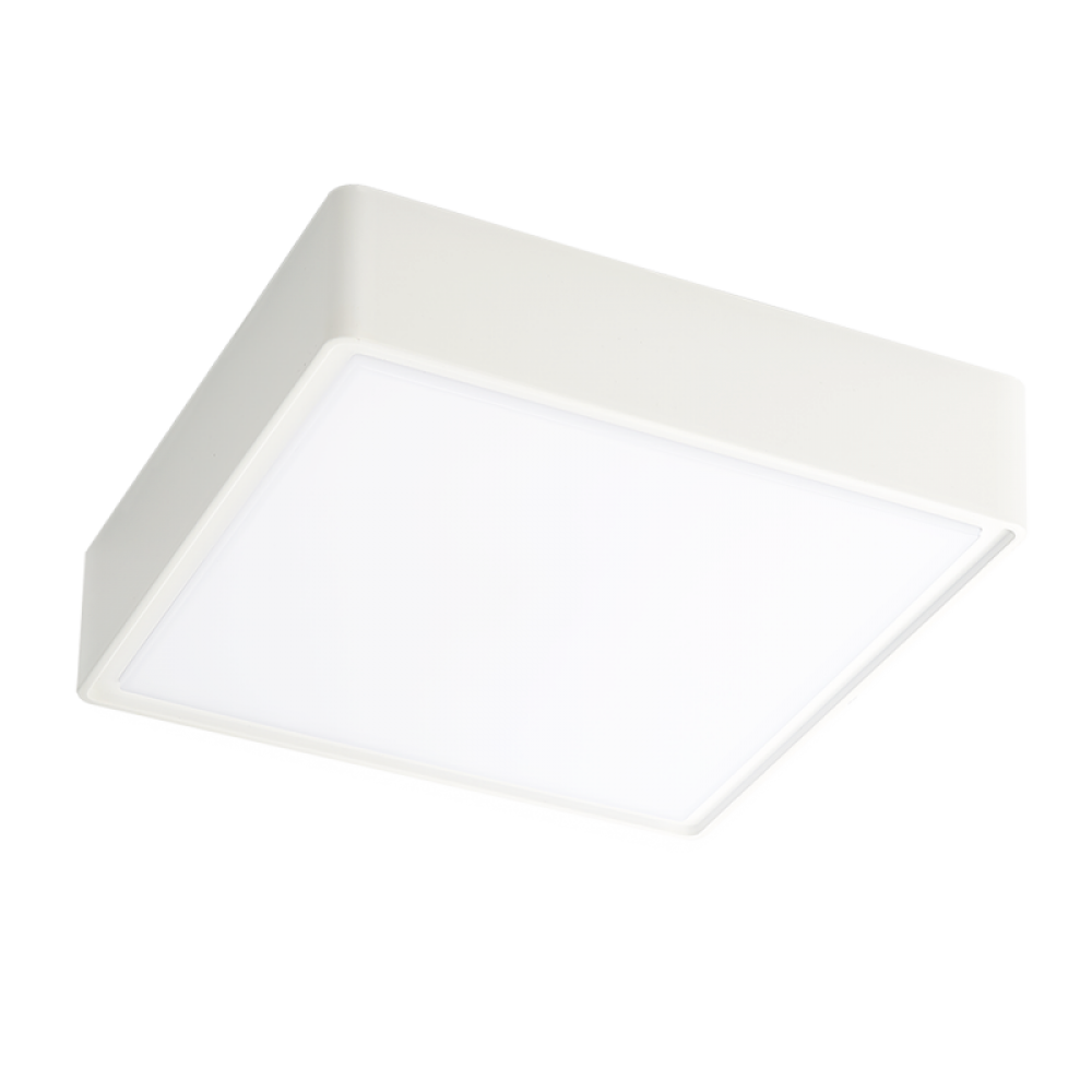 LED Πλαφονιέρα Πλαστική Με Σκιάδιο από PC Λευκό L300X300, IP65 20W 1400Lm 3000K, Donousa VIOKEF