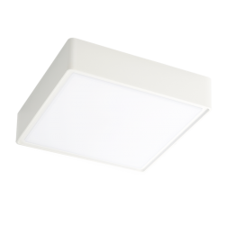 LED Πλαφονιέρα Πλαστική Με Σκιάδιο από PC Λευκό L300X300, IP65 20W 1400Lm 3000K, Donousa VIOKEF