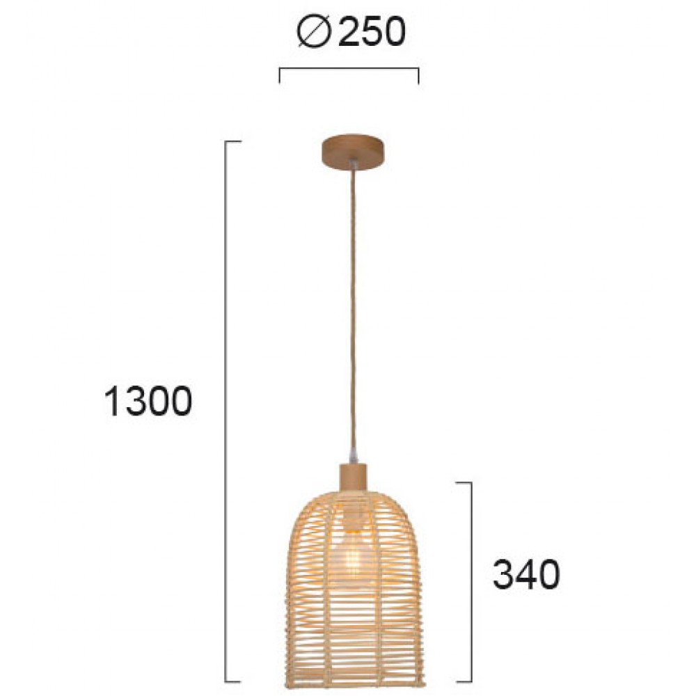 Μονόφωτο Κρεμαστό Φωτιστικό 1x E27 70W max BELL VIOKEF