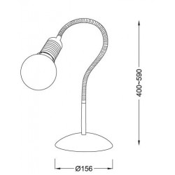 Επιτραπέζιο Φωτιστικό Ασημί Σε Σχήμα Λαμπτήρα Με Λευκό Γυαλί 1x 60W E27 SPHERE1T ACA
