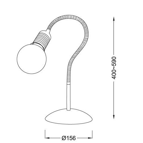 Επιτραπέζιο Φωτιστικό Ασημί Σε Σχήμα Λαμπτήρα Με Λευκό Γυαλί 1x 60W E27 SPHERE1T ACA