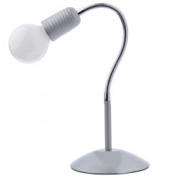 Επιτραπέζιο Φωτιστικό Ασημί Σε Σχήμα Λαμπτήρα Με Λευκό Γυαλί 1x 60W E27 SPHERE1T ACA