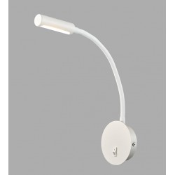 LED Λευκή Απλίκα Ανάγνωσης Με Σπιράλ Από PVC 3W 240Lm 3000K, LETTO LUCIDO