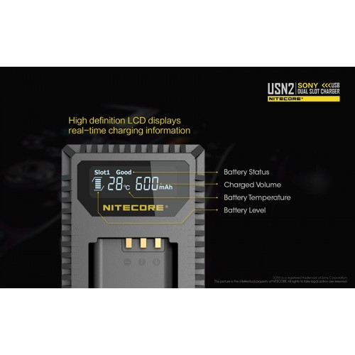 Φορτιστής NITECORE USN2 για SONY
