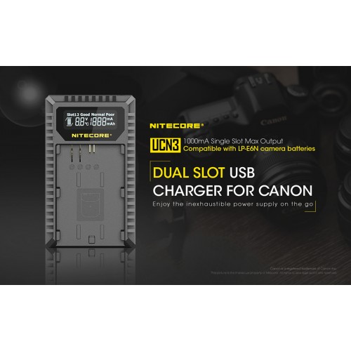 Φορτιστής NITECORE UCN3 PRO για CANON LP-E6N / 1000ma