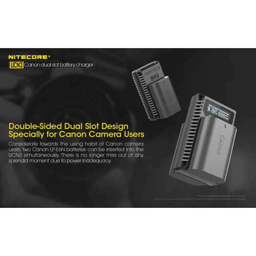 Φορτιστής NITECORE UCN3 PRO για CANON LP-E6N / 1000ma