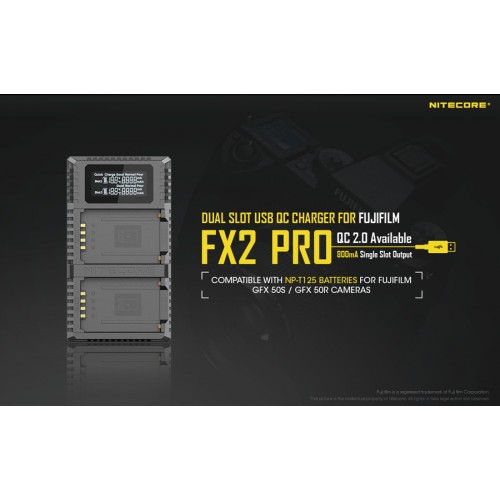 Φορτιστής NITECORE FX2 Για Fujifilm NP-T125