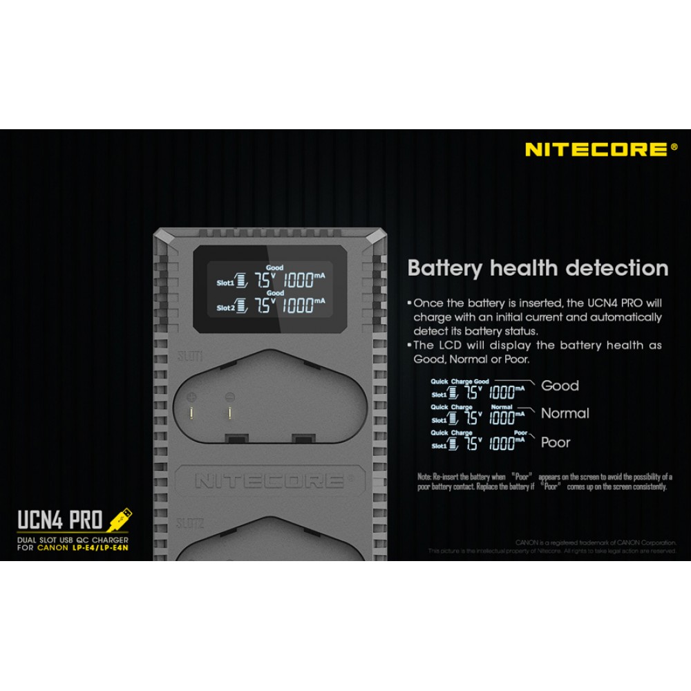 Φορτιστής NITECORE UCN4 PRO για CANON