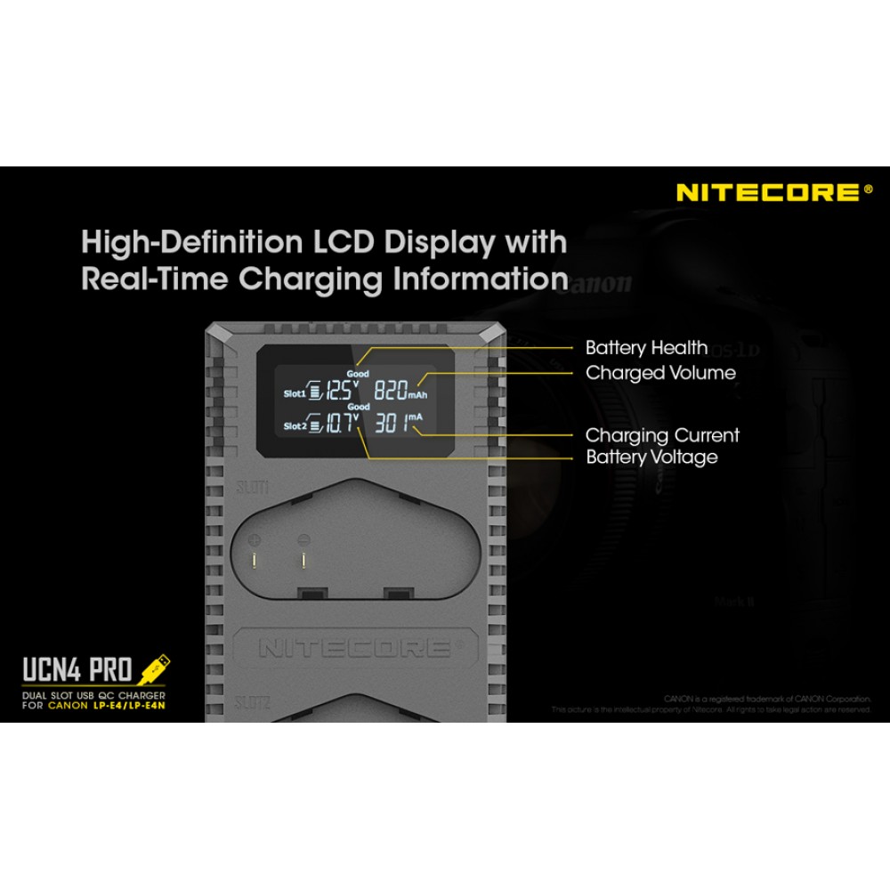 Φορτιστής NITECORE UCN4 PRO για CANON