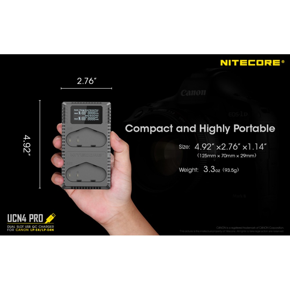 Φορτιστής NITECORE UCN4 PRO για CANON