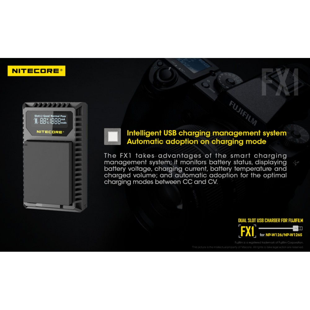 Φορτιστής NITECORE FX1 για Fujifilm