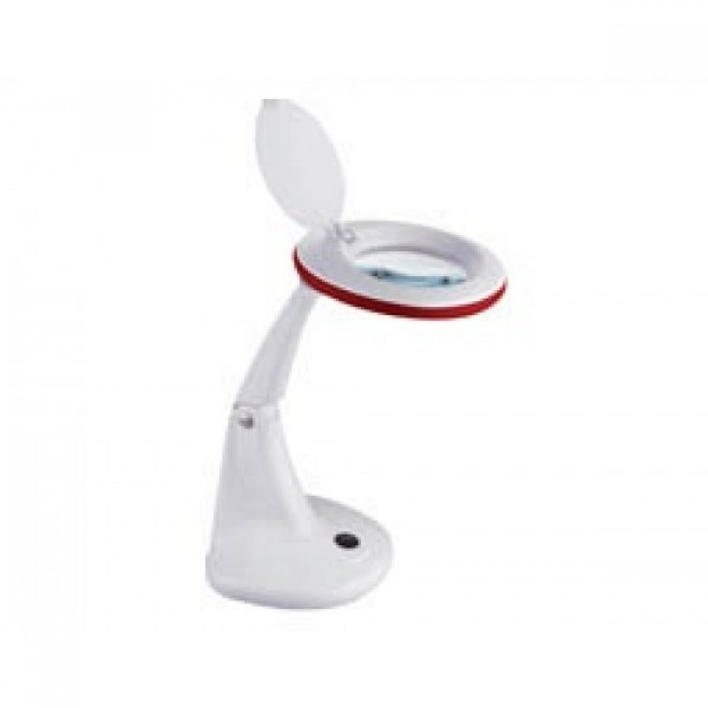 Φακός Μεγεθυντικός Επιτραπέζιος (5x) & Καπάκι 12W 2012B-2F Κόκκινο BYN