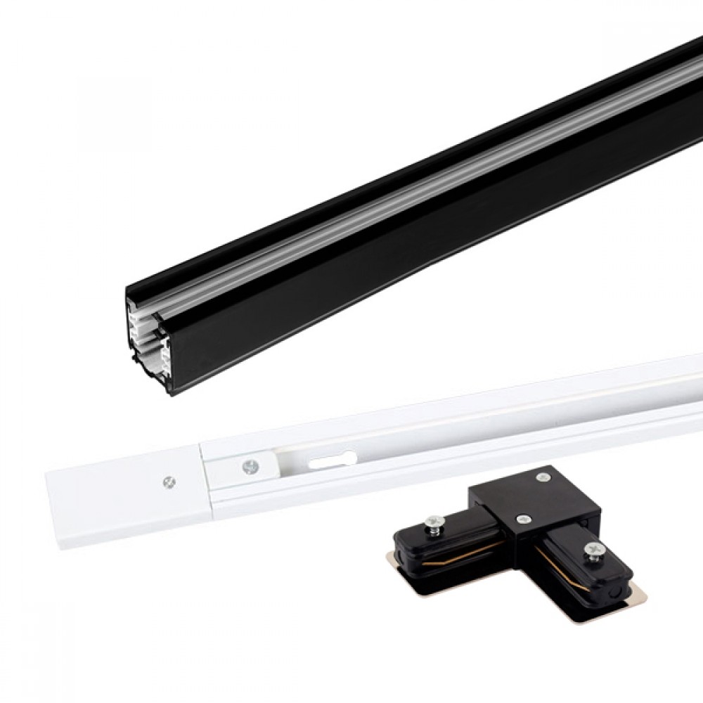 Σύνδεσμος Ευθείας 4-LINE Ράγας Οροφής 2 Καλωδίων Σε Λευκό ή Μαύρο Space Lights