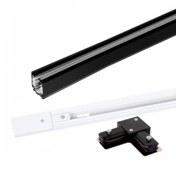 Σύνδεσμος Ευθείας 4-LINE Ράγας Οροφής 2 Καλωδίων Σε Λευκό ή Μαύρο Space Lights