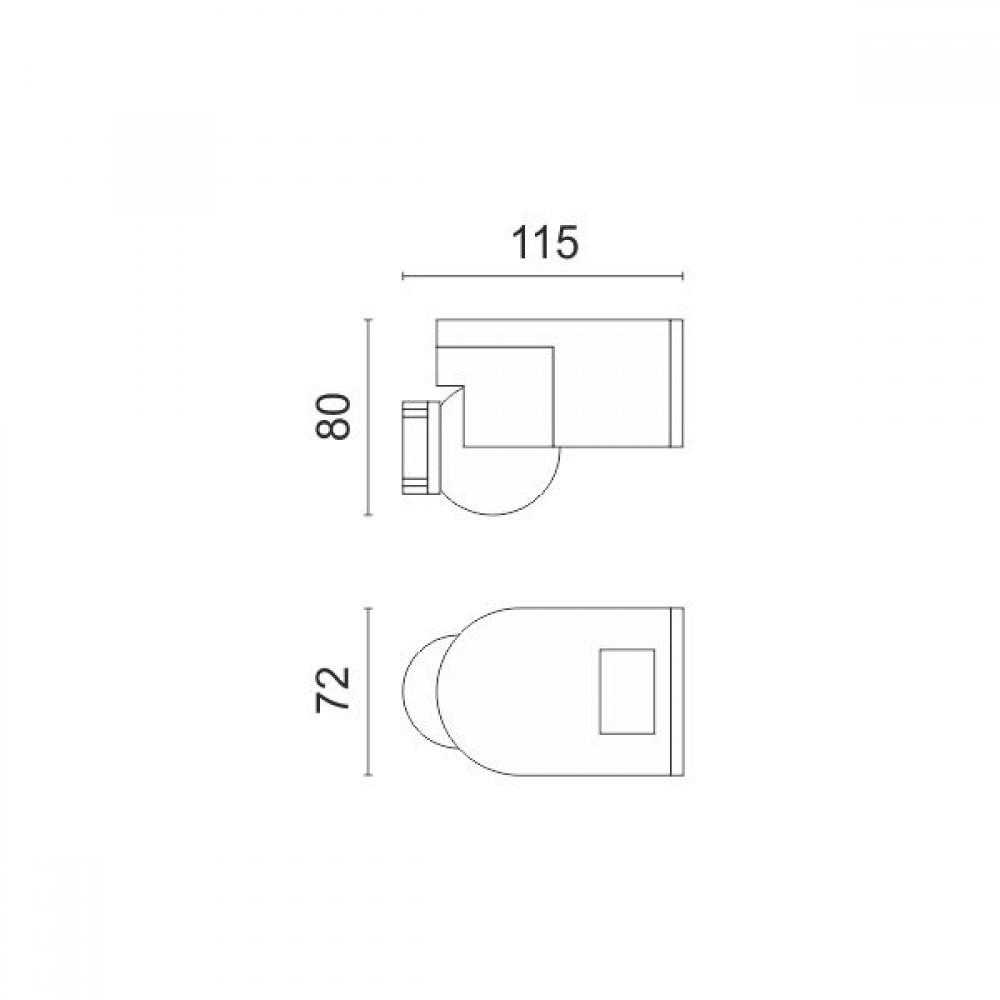 Σένσορας Κίνησης Υπέρυθρων Τοίχου IP44 max1200W Spotlight