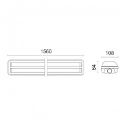 Σκαφάκι Εξωτερικό Αδιάβροχο Για 2 Λάμπες Φθορίου Led 150cm IP65 Spotlight