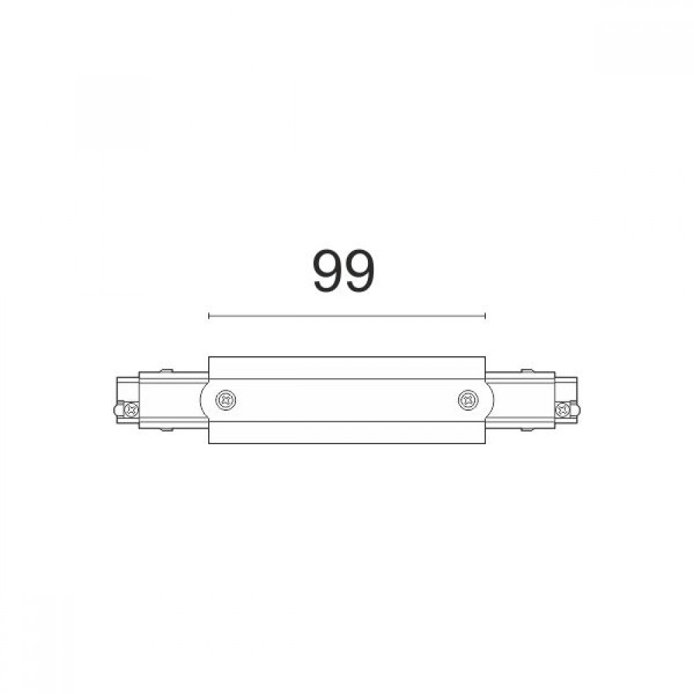 Σύνδεσμος Ευθείας Τριφασικής Ράγας Οροφής 4 Καλωδίων Μαύρο Spotlight