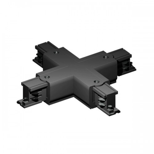 Σύνδεσμος Σταυρός Τριφασικής Ράγας Οροφής 4 Καλωδίων Μαύρο Spotlight