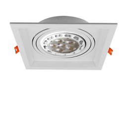 Λευκό Χωνευτό Σποτ Για AR111 Μιας Θέσης Με Περιστροφή Προς Όλες Τις Κατευθύνσεις  Spotlight