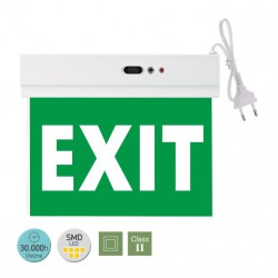 LED SMD Φωτιστικό Ασφαλείας Οροφής Από Πλαστικό Σε Λευκό Με Ένδειξη EXIT 230V IP20 Spotlight