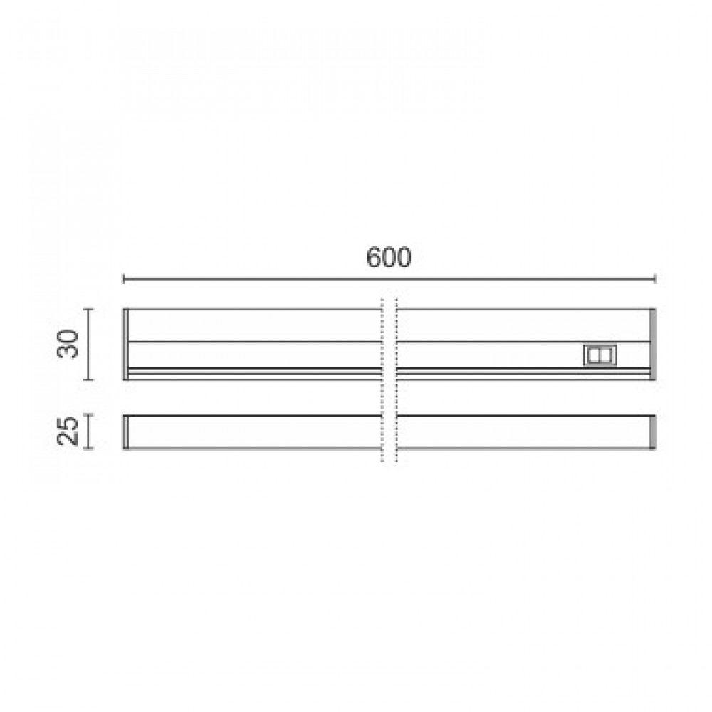 LED T5 Γραμμικό Τετράγωνο Έτοιμο Φωτιστικό 9W Με Διακόπτη 60cm 220V Spotlight