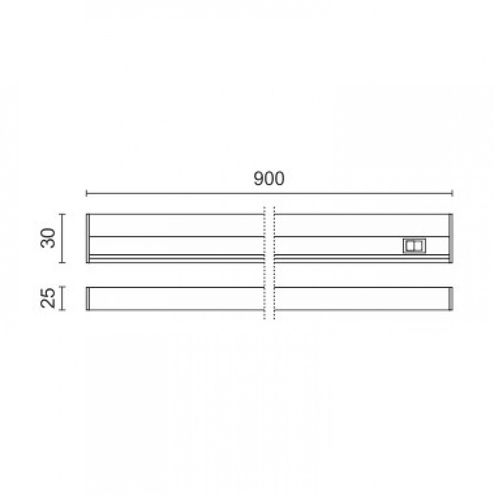 LED T5 Γραμμικό Τετράγωνο Έτοιμο Φωτιστικό 13W Με Διακόπτη 90cm 220V Spotlight