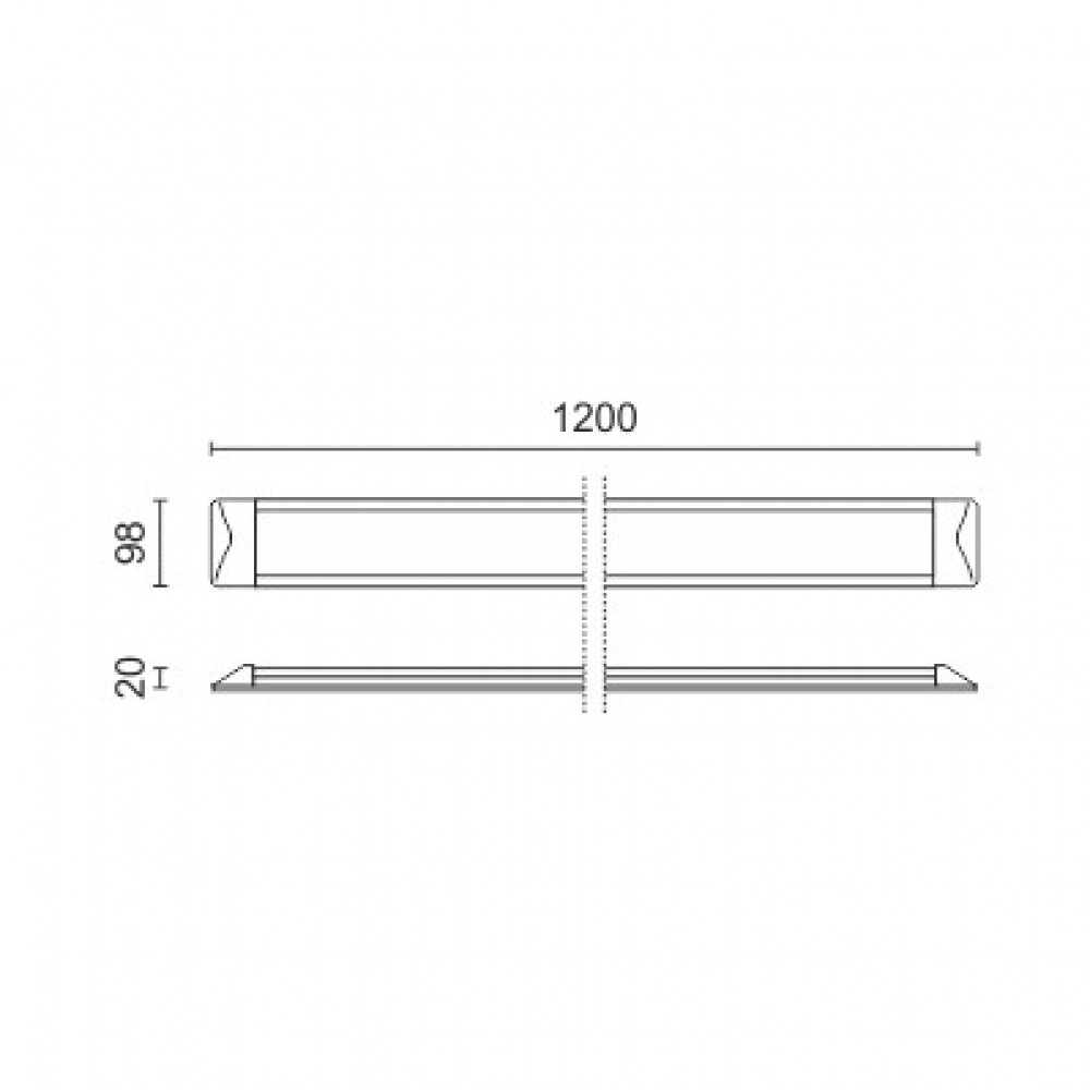 LED Γραμμικό Φωτιστικό Οβάλ 60W 120cm 220V Spotlight