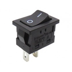 Διακόπτης Rocker Mini 2P Χωρίς Λυχνία ON-OFF 16A/250V Μαύρος TOP ELECTRONIC