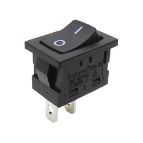 Διακόπτης Rocker Mini 2P Χωρίς Λυχνία ON-OFF 16A/250V Μαύρος TOP ELECTRONIC