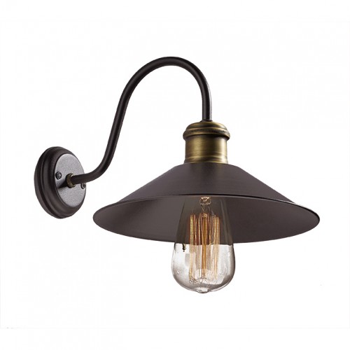 Φωτιστικό Απλίκα Μονή Βαση Μεταλλική Καφέ Σκούρο Με Οξυντέ 1xE27 Rustic VIOKEF