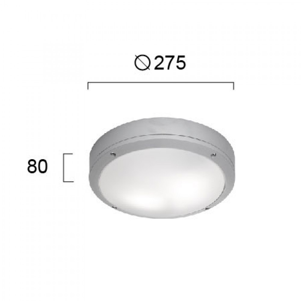 Εξωτερική Στρογγυλή Πλαφονιέρα Αλουμινίου Με Σκιάδιο PC D:275 2XE27 Σε Λευκό Χρώματα LEROS VIOKEF
