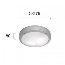 Εξωτερική Στρογγυλή Πλαφονιέρα Αλουμινίου Με Σκιάδιο PC D:275 2XE27 Σε Καφέ Χρώμα LEROS VIOKEF