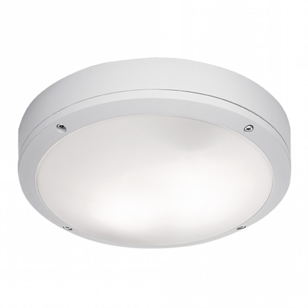 Εξωτερική Στρογγυλή Πλαφονιέρα Αλουμινίου Με Σκιάδιο PC D:275 2XE27 Σε Λευκό Χρώματα LEROS VIOKEF