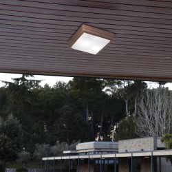 Εξωτερική Τετράγωνη Πλαφονιέρα Αλουμινίου Με Σκιάδιο PC L:270x270 2XE27 Σε Ανθρακί Χρώμα LEROS VIOKEF