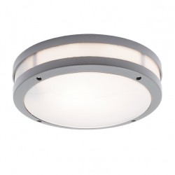 Εξωτερική Στρογγυλή Πλαφονιέρα Αλουμινίου Με Σκιάδιο PC D:280 2XE27 Σε Ασημί Χρώμα CHIOS VIOKEF