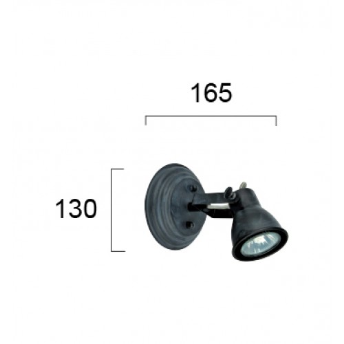 Φωτιστικό Μονό Σποτ Σε Μαύρη Πατίνα Vintage 1xGU10 VIOKEF